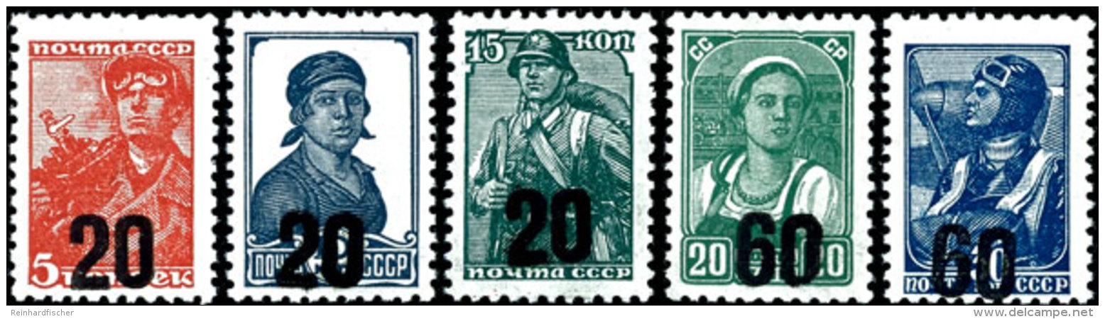 20 Auf 5 K. - 60 Auf 30 K. Dauermarken Der Sowjetunion Mit Aufdruck 5 Werte, Kompletter Postfrischer Satz In... - Other & Unclassified