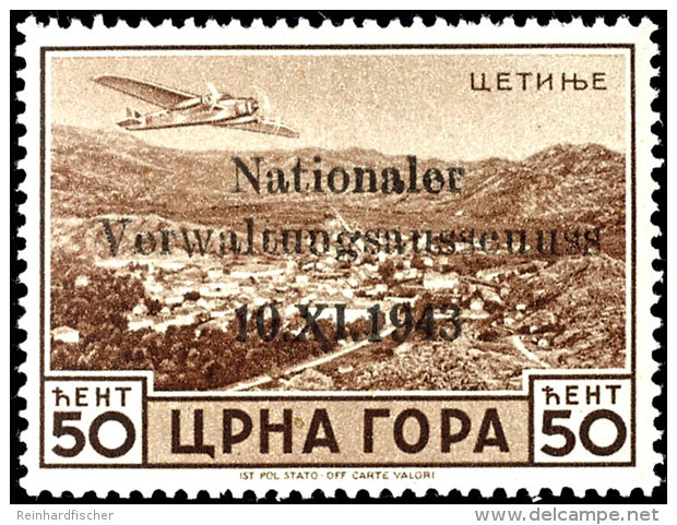 0,50 Lire Verwaltungsausschuss, Setzfehler I "Verwaltungsausschuss" (Feld 8), Tadellos Postfrisch, Unsigniert,... - German Occ.: Montenegro