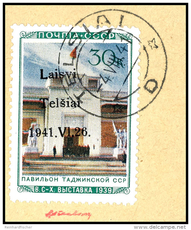 30 K Landwirtschaftl. Ausstellung (Tadschikische SSR) Mit Aufdruck "Laisvi / Telsai" , Sehr Sauber Auf... - Other & Unclassified