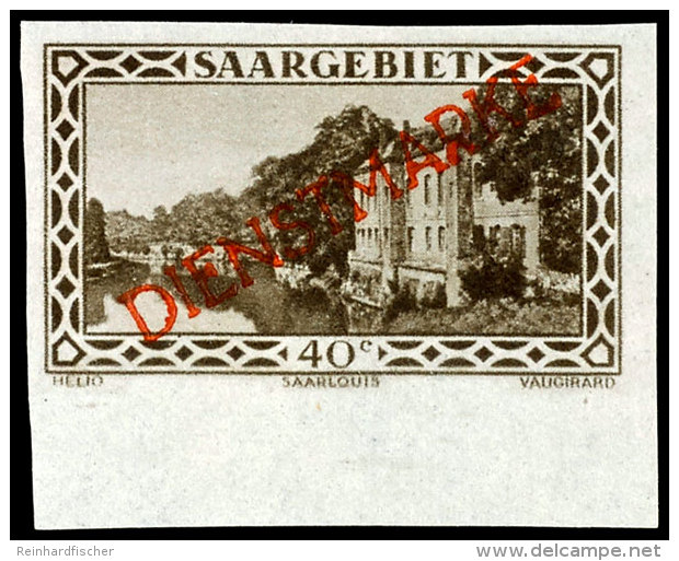 40 C., Steiler Aufdruck, Ungez&auml;hnt, Unterrandst&uuml;ck Postfrisch, Mi. 250,-, Katalog: 17U **40 C., Steep... - Other & Unclassified