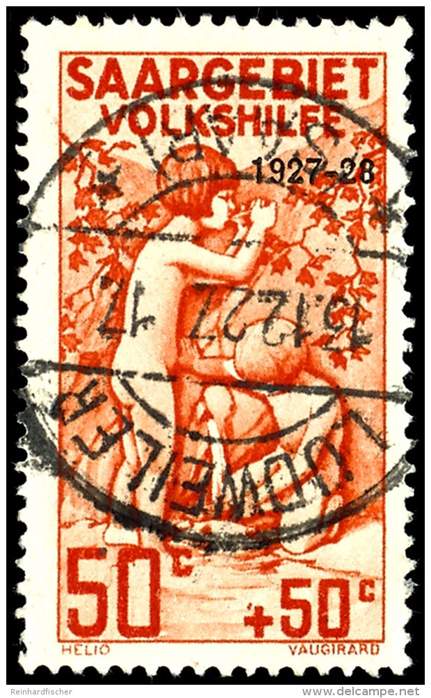 50 C., Volkshilfe 1927, Plattenfehler: "Farbpunkt &uuml;ber +", Gestempelt, Gepr. Ney, Mi. 200,-, Katalog: 124I... - Other & Unclassified