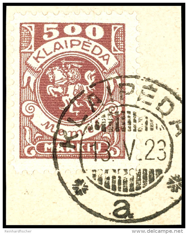 10 M Bis 1000 M Freimarken 1923, Mit 10 Werten Kompletter Satz Auf Briefst&uuml;cken, Alle Tadellos Gestempelt,... - Klaipeda 1923