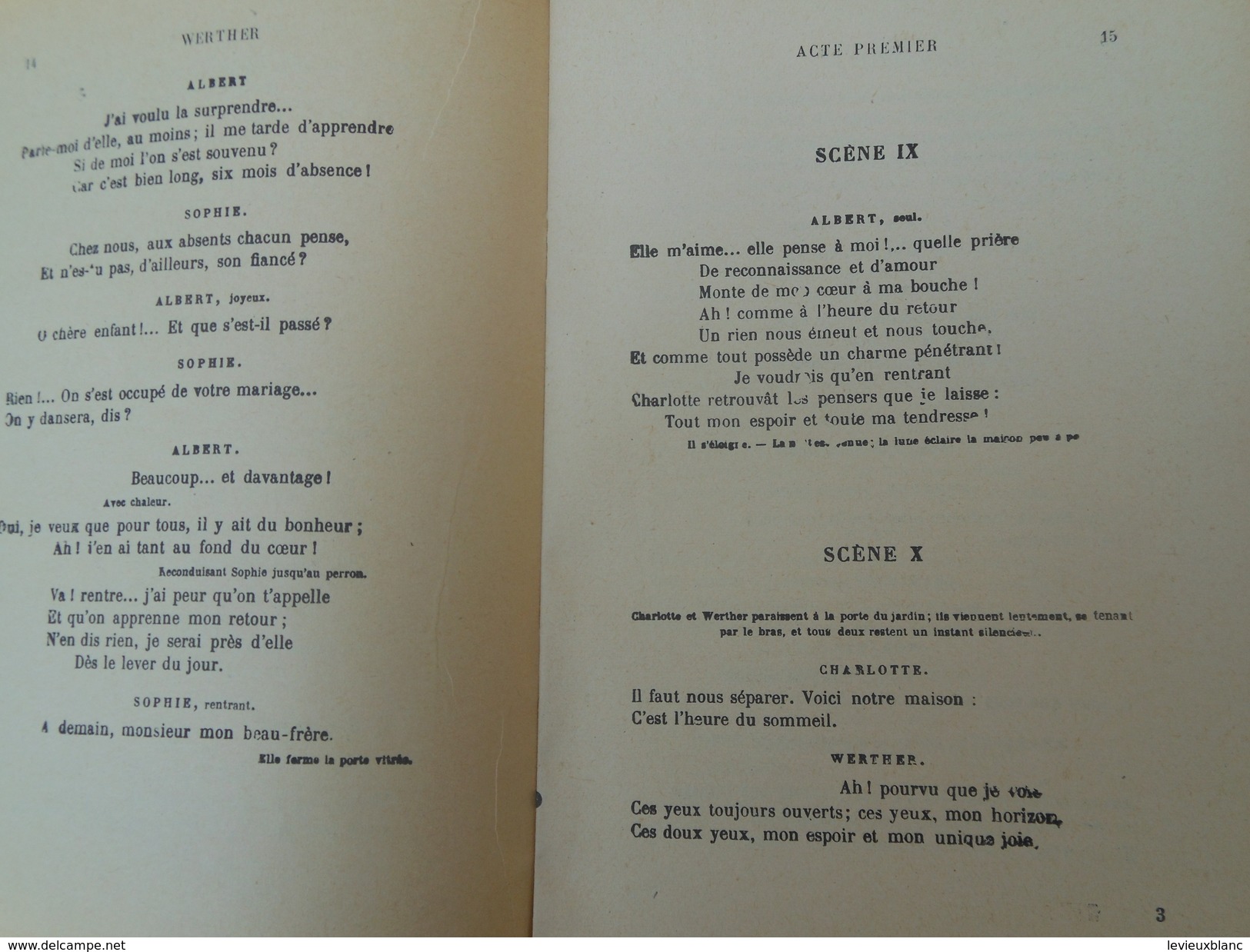 Programme De Théâtre /Drame Lyrique/ WERTHER /Goethe/ Massenet/Livret/ Heugel & Cie/1893                       PROG132 - Programma's