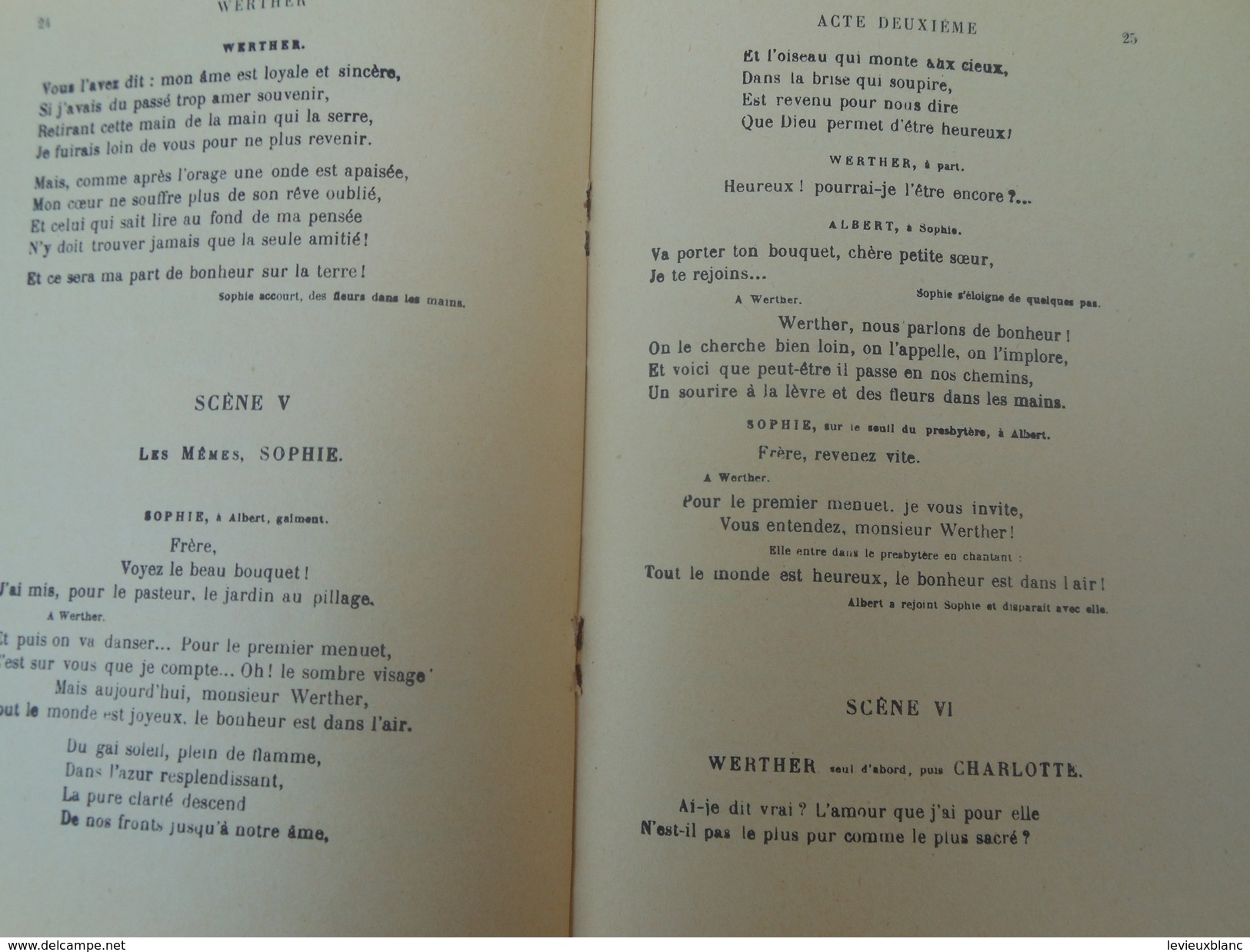 Programme De Théâtre /Drame Lyrique/ WERTHER /Goethe/ Massenet/Livret/ Heugel & Cie/1893                       PROG132 - Programma's