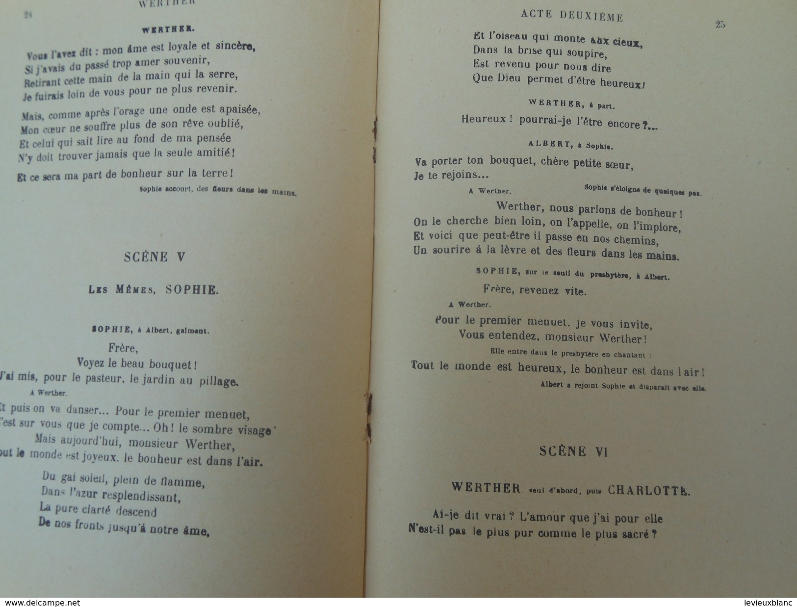 Programme De Théâtre /Drame Lyrique/ WERTHER /Goethe/ Massenet/Livret/ Heugel & Cie/1893                       PROG132 - Programmes