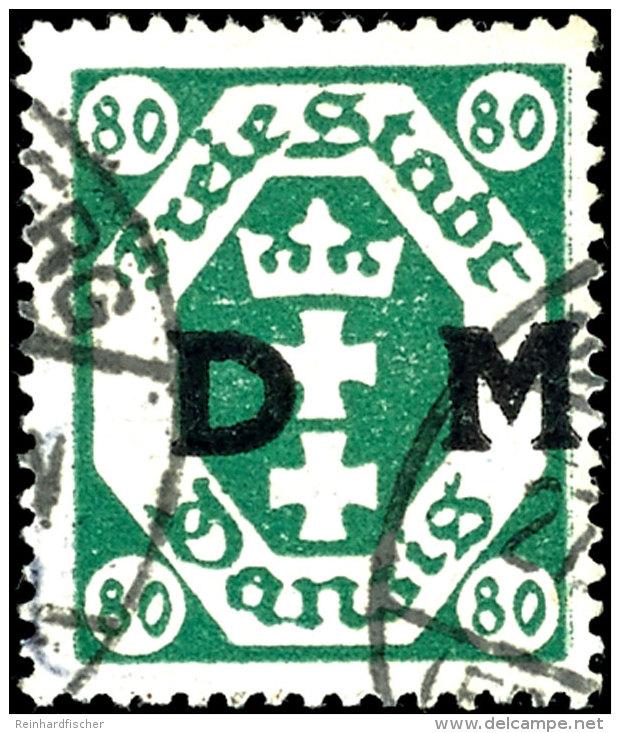 80 Pfg Dienstmarke 1922, Mit Liegendem Anstatt Stehendem Wasserzeichen 2 (liegende Waben), Zeitgerecht Entwertet... - Other & Unclassified