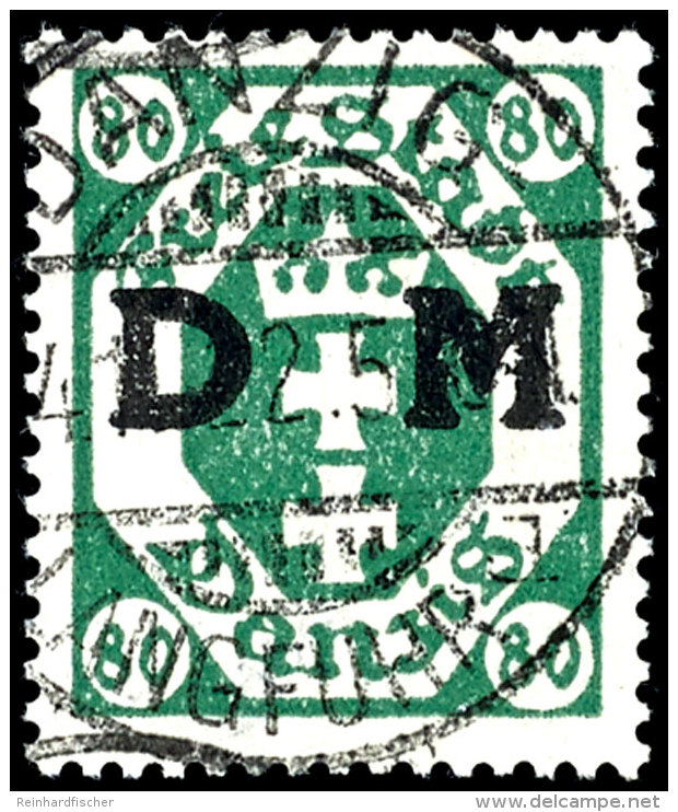 80 Pfg Freimarke Mit Aufdruck "D M", Zeitgerecht Entwertet "Danzig-Langfuhr D 4.11.22", Fotobefund Soecknick BPP... - Other & Unclassified