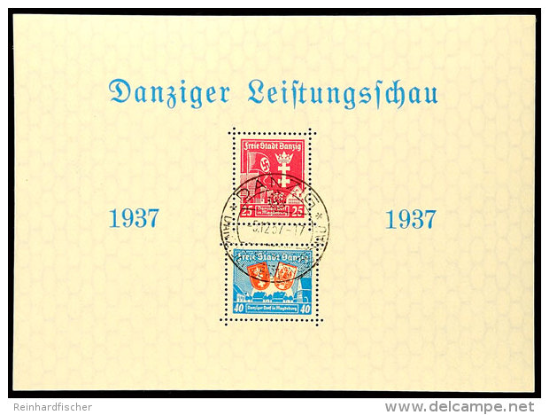 Block-Ausgabe "Danziger Leistungsschau 1937", 25 Pfg-Marke Mit Plattenfehler I, Leistungsschau-SST Vom 5.12.37,... - Other & Unclassified