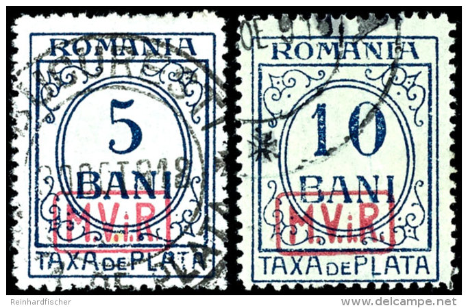 5 Und 10 Bani Mit Wasserzeichen Tadellos Gestempelt, Mi. 240,-, Katalog: 6/7 O5 And 10 Bani Watermarked Neat... - Other & Unclassified