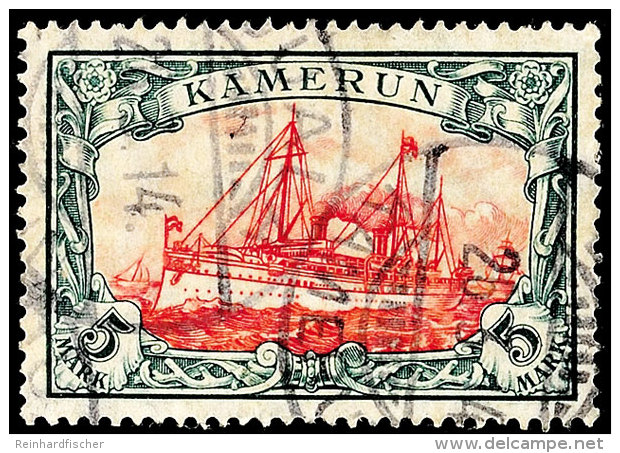 5 Mark Mit Wasserzeichen, Stempel Duala 26.7.14, 1 Mm H&ouml;her Doppelt Gepr. Bothe, Mi. 4.800.-, Katalog: 25IA... - Cameroun