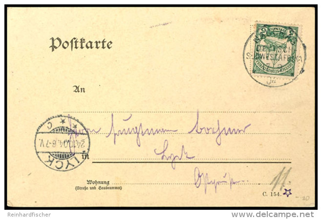 NAUCHAS 17/9 04;klar Auf Portorichtiger Postkarte Mit 5 Pf. Schiffszeichnung Nach Lyck Mit Ankunftsstempel,... - German South West Africa