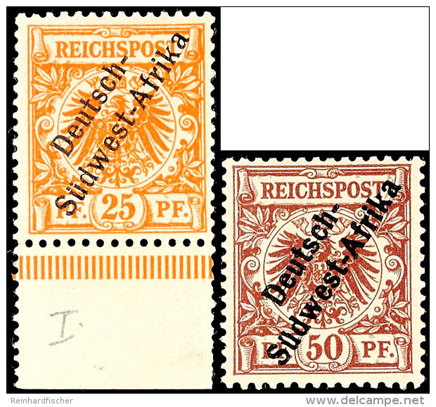 3 Pfg - 50 Pfg Aufdruckausgabe, Tadellos Ungebraucht, Mi. 610.-, Katalog: 1/4+I+II *3 Pfg - 50 Pfg Overprint... - Sud-Ouest Africain Allemand