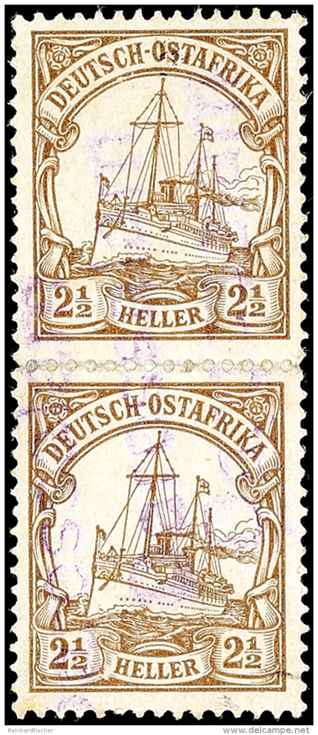 DARESSALAM, Violetter Einzeiliger Gummistempel, 2mal Vollst&auml;ndig Und 1 Teilstempel Als Sehr Seltene Entwertung... - German East Africa