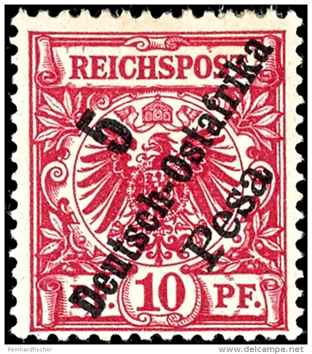 5 Pesa A. 10 Pfg Rotkarmin (UV Dunkelrot), Ungebraucht Mit Originalgummierung Und Falzrest, Fotobefund... - German East Africa