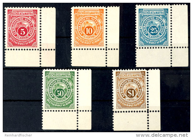 5 C. Bis 1 Dollar Privatpostmarken Der Fa. Sch&uuml;lke &amp; Mayr Als Nachdruck, Postfrischer Kabinettsatz Vom... - German East Africa
