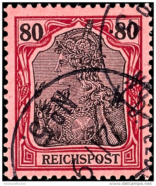 80 Pfg. Germania-Reichspost Mit Feldpoststempel No.5 Vom 21.9., Fotobefund Hartung, Mi. 400,- Attest/Certificate:... - Chine (bureaux)