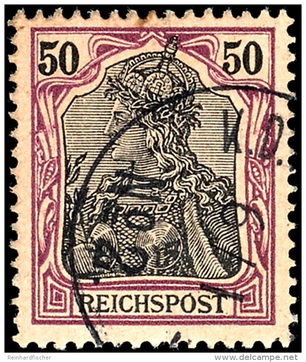 50 Pfg. Germania-Reichspost Mit Feldpoststempel No.2 Vom 6.1., Fotobefund Hartung, Mi. 380,- Attest/Certificate:... - China (offices)