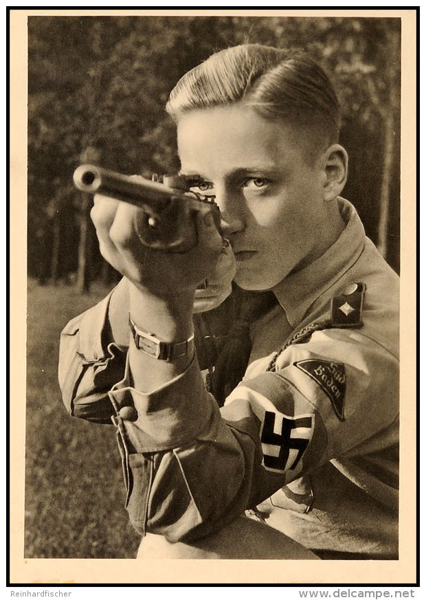 Propagandakarte "Schieszausbildung [Sic!] D. Hitlerjugend", Ungebraucht, Undatiert (ca. 1940), Seltenes Motiv ... - Other & Unclassified