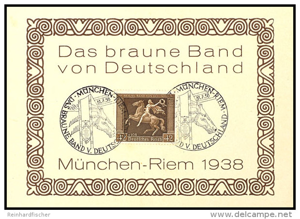 1938, Das Braune Band Von Deutschland, Gedenkblatt Pass. Frankiert MiNr. 671 Und Entspr. SST M&uuml;nchen-Riem... - Other & Unclassified