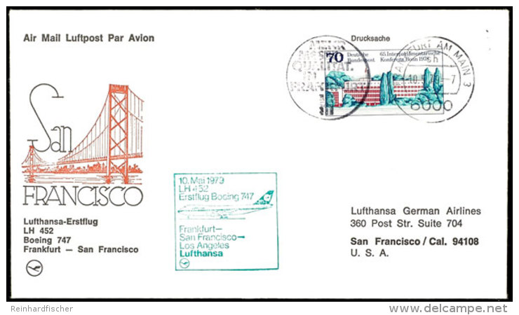 1979 Lufthansa Erstflug Frankfurt-San Francisco Mit 70 Pfg. Interparlamentarische Konferenz Und Allen... - Autres & Non Classés