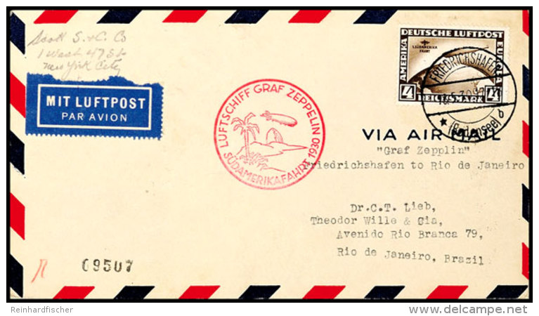 1930, S&uuml;damerikafahrt Bis Rio De Janeiro, Brief Mit Sondermarke 4 M. Und Auflieferung FRIEDRICHSHAFEN 18.5.30... - Other & Unclassified