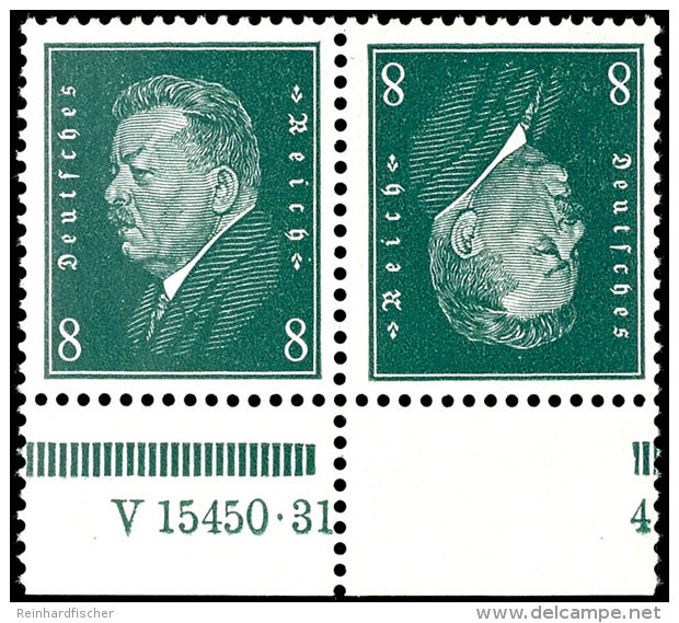 Reichspr&auml;sidenten 1928, Kehr-ZD Mit HAN V15450.31 4, Tadellos Postfrisch, Unsigniert, Mi. 250,-, Katalog:... - Other & Unclassified