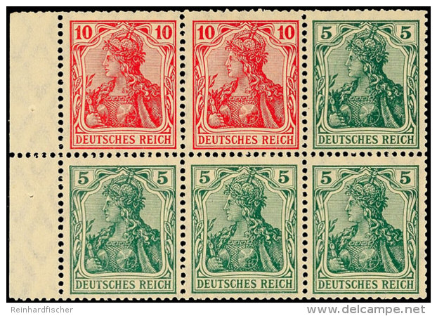 Germania 1919, 5+10 Pf., Heftchenblatt Durchgez&auml;hnt, Postfrisch, Kurzbefund Dr. Oechsner BPP: "echt Und... - Other & Unclassified