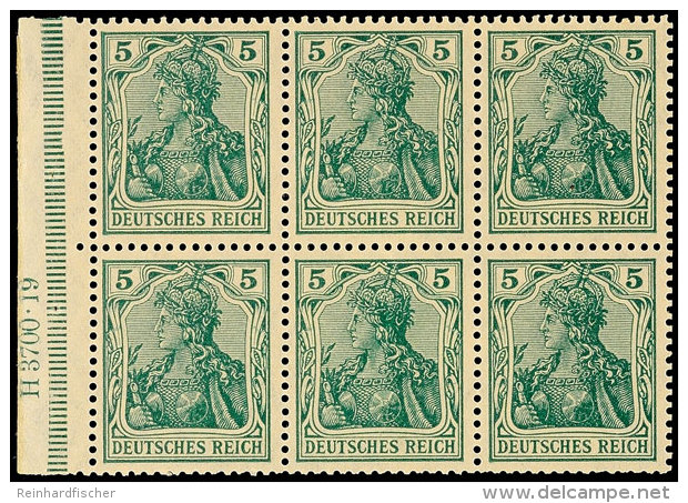 Germania 1919, 5 Pf. Kriegsdruck, Heftchenblatt Mit HAN 3700.19, Nicht Durchgez&auml;hnt, Postfrisch, Farbsign.,... - Other & Unclassified