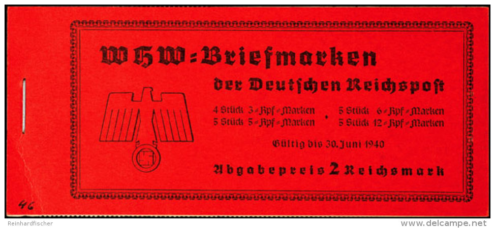 1939 WHW Bauwerke,  Postfrisch, Eckbug, Deckel Mit Nr. Beschriftet, 5 Pf. 1 Marke Kerbe, Mi. 150,-, Katalog: MH46... - Booklets