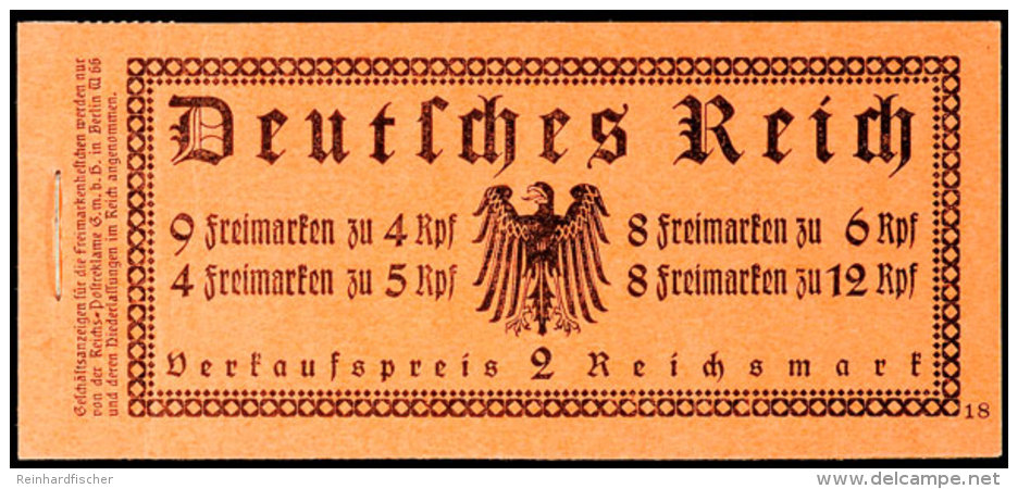 Reichspr&auml;sidenten 1932, Markenheftchen 26.1, Ordnungsnummer 18, Postfrisch, Mi. 1.000.-, Katalog: MH26.1... - Booklets