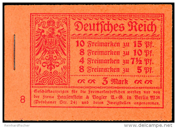 1919, Germania, Markenheftchen ONr. 8, Komplett Mit Durchgez&auml;hnten R&auml;ndern, Postfrisch, Seltene Variante... - Booklets