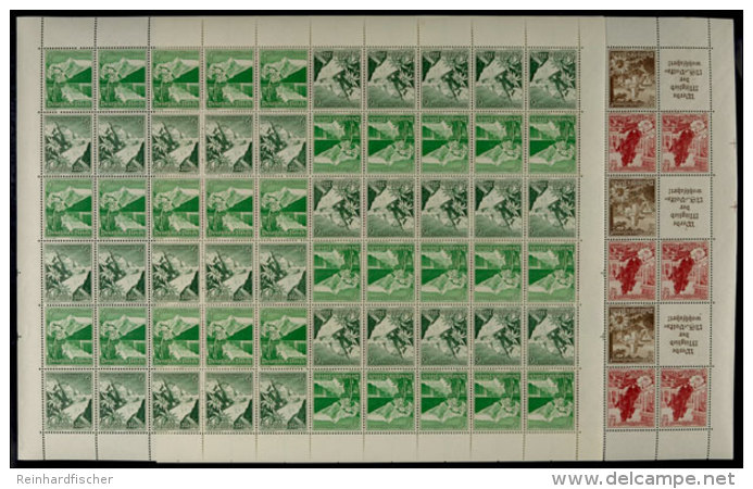 WHW 1938 Ostmark, 2 Markenheftchenbogen Postfrisch, 3+12 Pf. Mit Formnummer 1, Mi. 680,-, Katalog: MHB63/64... - Autres & Non Classés