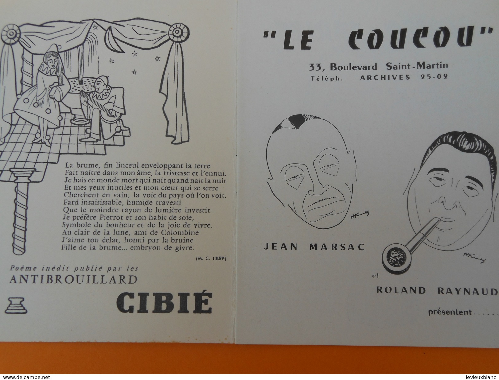 Programme De Music-Hall / Les Chansonniers En Liberté/Lacroix, Rachel, Perel, Granier/1961                       PROG133 - Programma's