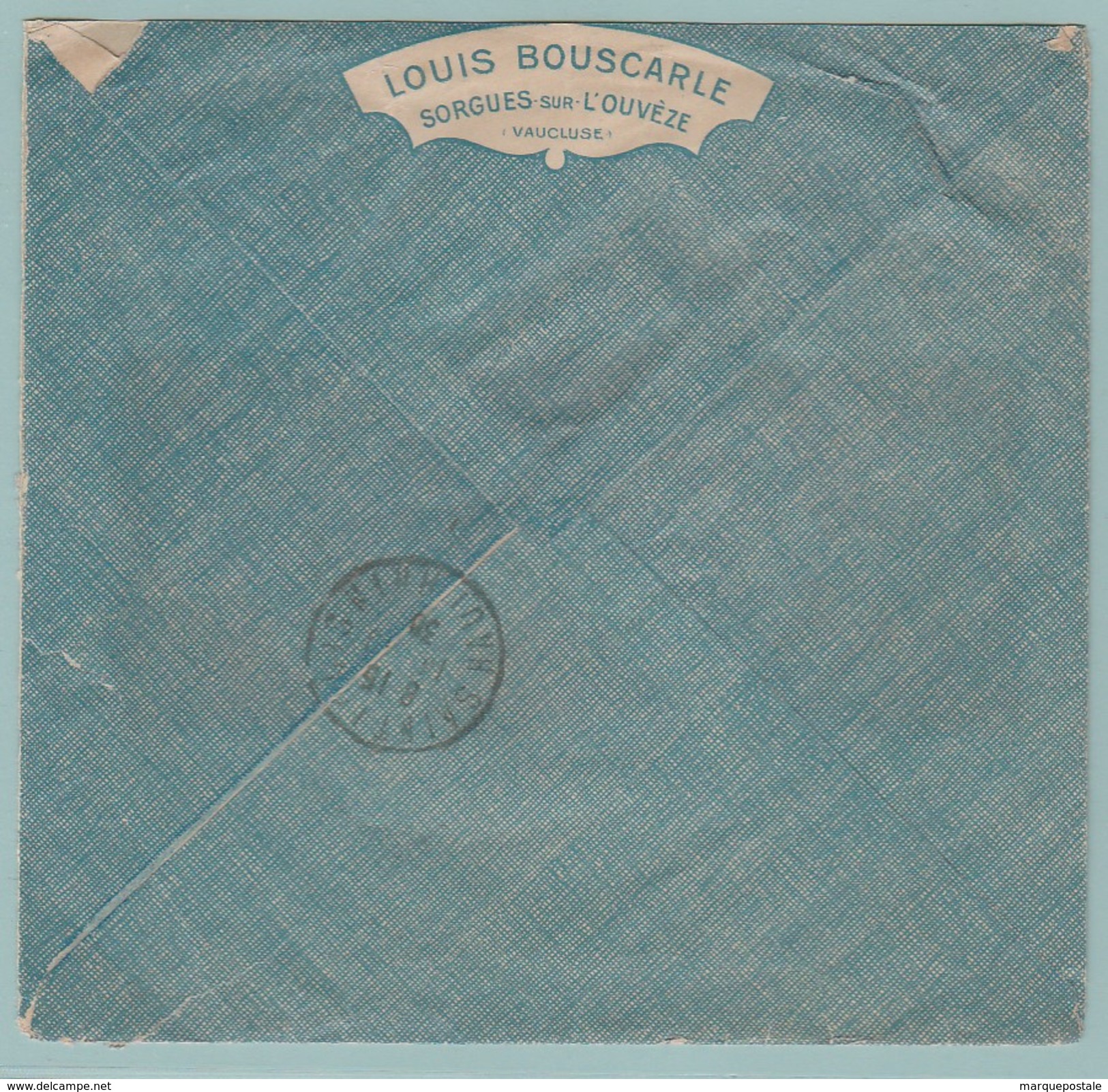 Perf.3  Perfin Perforé L.B. =Louis Bouscarle Sorgues Sur L'Ouvèze +Arrivé= St-Louis Ht-Rhin 14.--. 30 - Briefe U. Dokumente