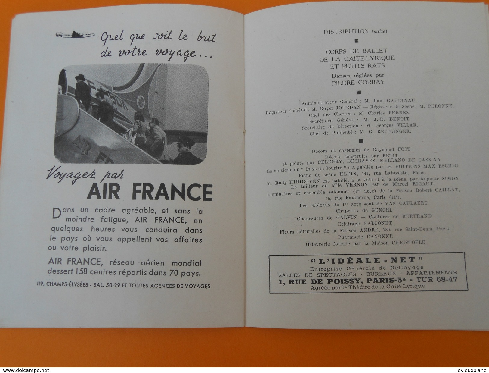 Programme De Théatre/Théatre Municipal De La Gaieté Lyrique/Le Pays Du Sourire/Madeleine VERNON/1949         PROG134 - Programmes