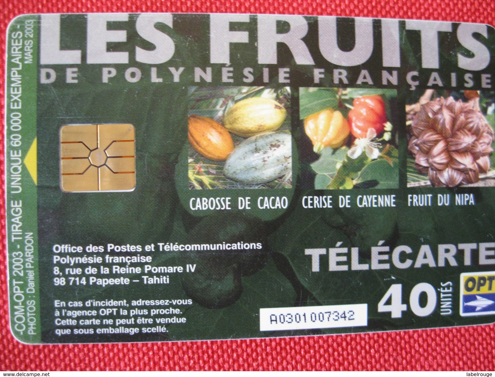 Télécarte  De Polynésie Françaises - French Polynesia