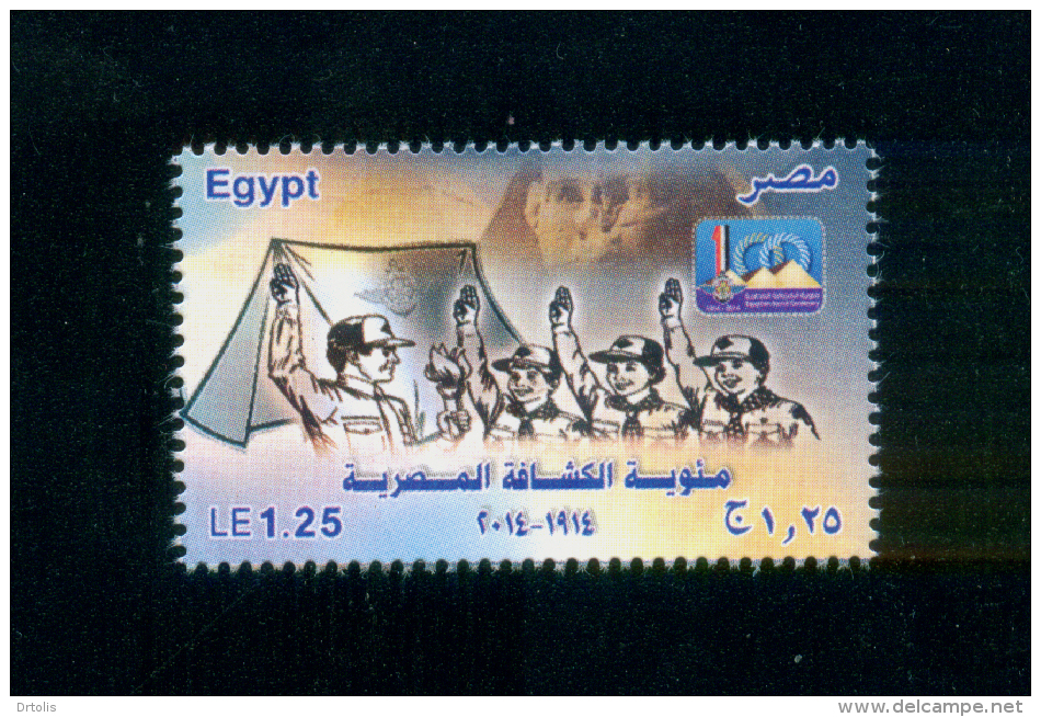 EGYPT / 2014 / EGYPTIAN SCOUT CENTENARY / SCOUTS / SCOUTING / SPHINX / THE PYRAMIDS / FLAG / MNH / VF - Neufs