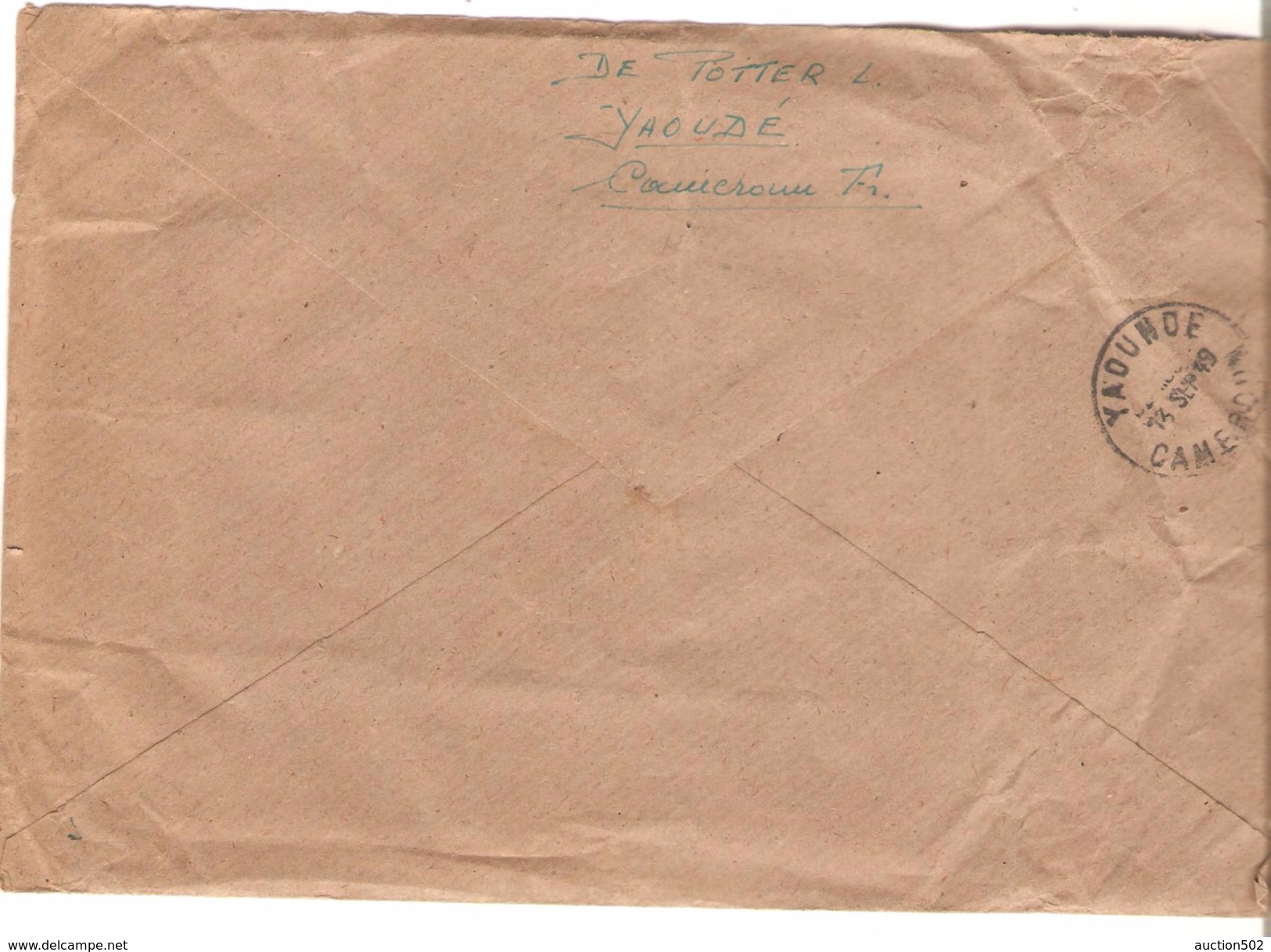 Cameroun Air Mail Cover Yaounde 13/9/1949 V.Gand Belgique PR4544 - Lettres & Documents