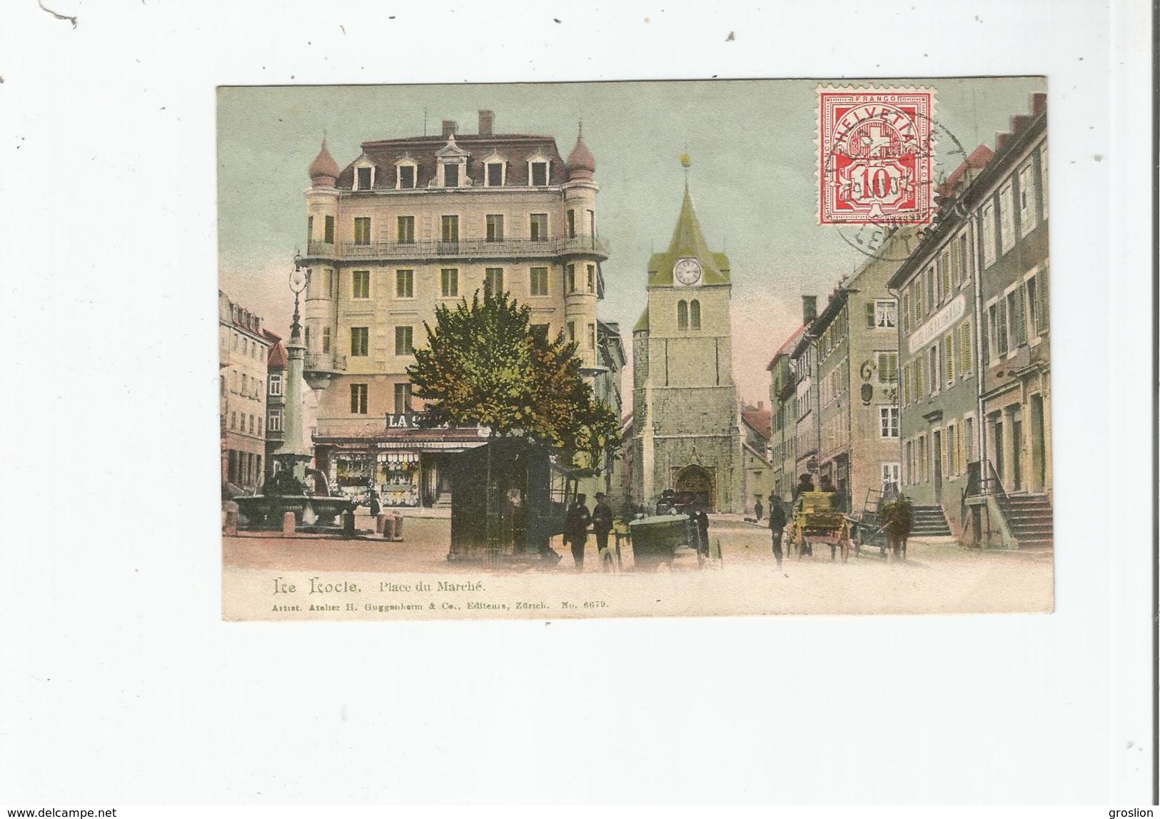 LE LOCLE 6679 PLACE DU MARCHE (EGLISE ET ANIMATION) 1907 - Le Locle