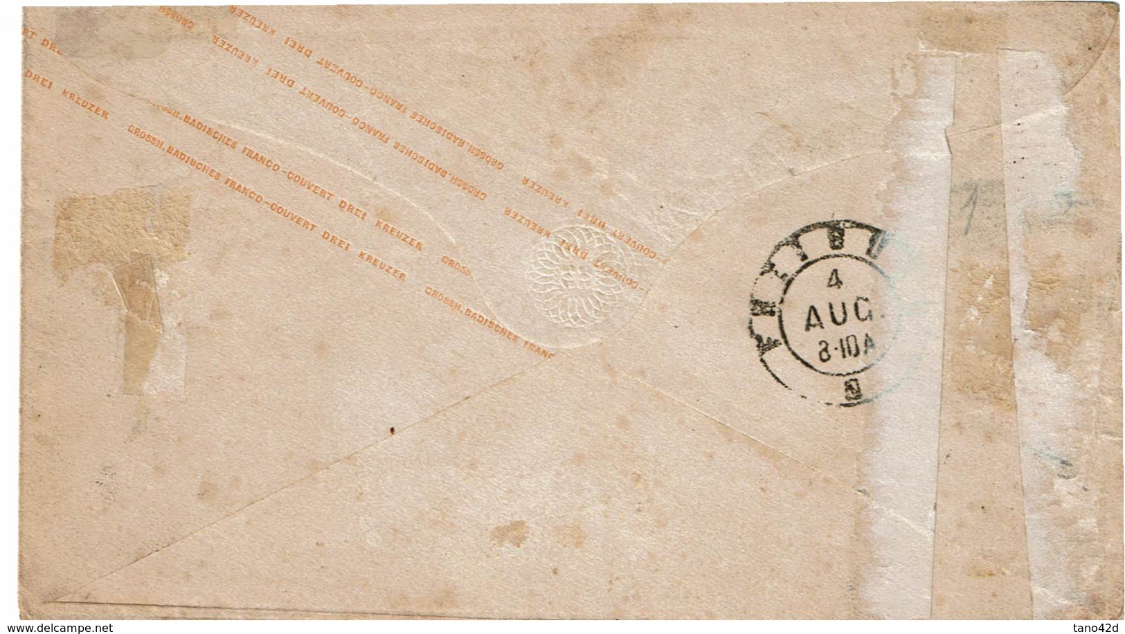 LBR39  ANCIENS ETATS ALLEMANDS BADE ENVELOPPE 3Kr 147x84mm CIRCULEE - Other & Unclassified