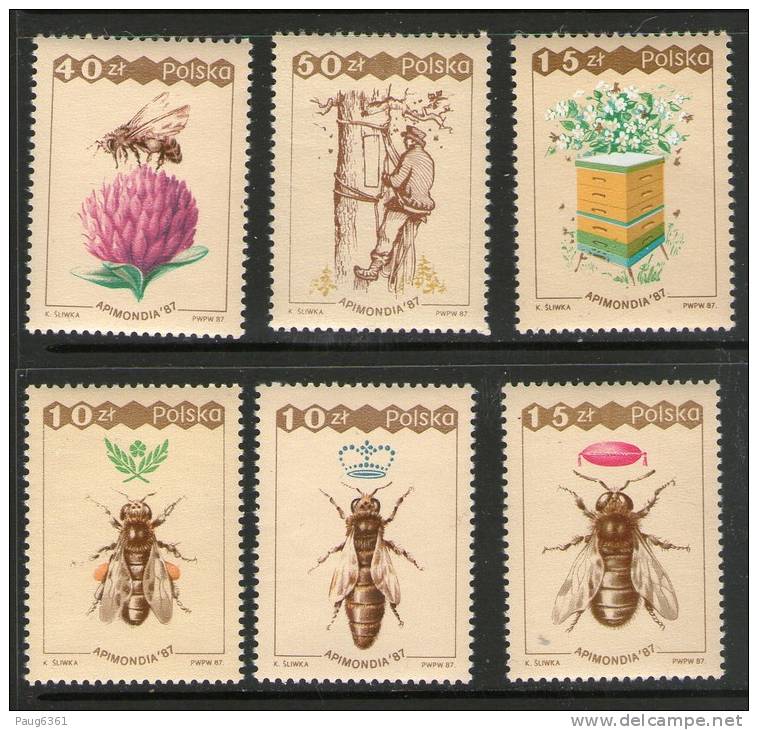 POLOGNE-POLAND  1987 APICULTURE   YVERT N°2915/20 NEUF MNH** - Abejas