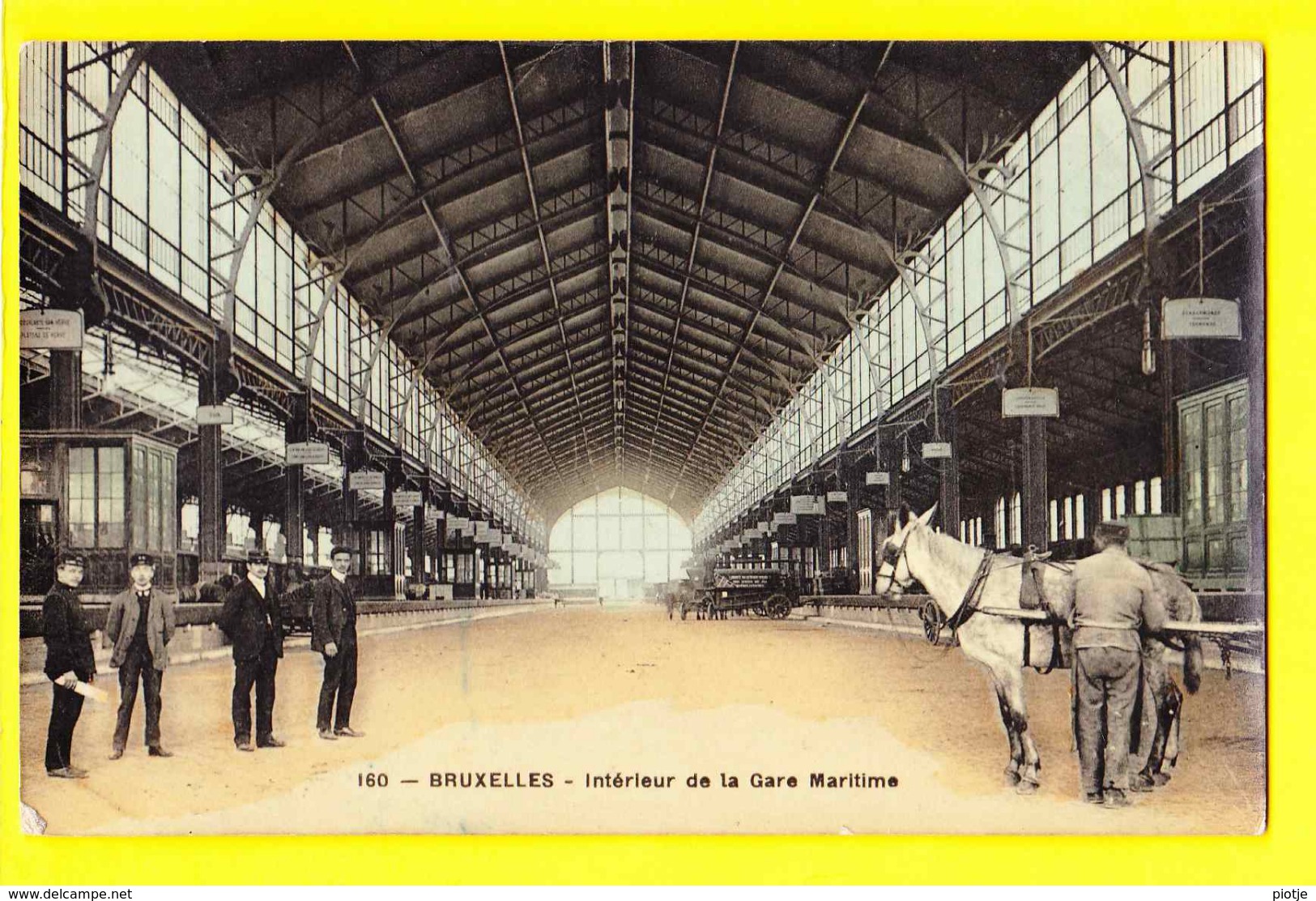 * Brussel - Bruxelles - Brussels * (Edition Grand Bazar Anspach, Nr 160) Intérieur De La Gare Maritime, Cheval, TOP Rare - Bruxelles-ville