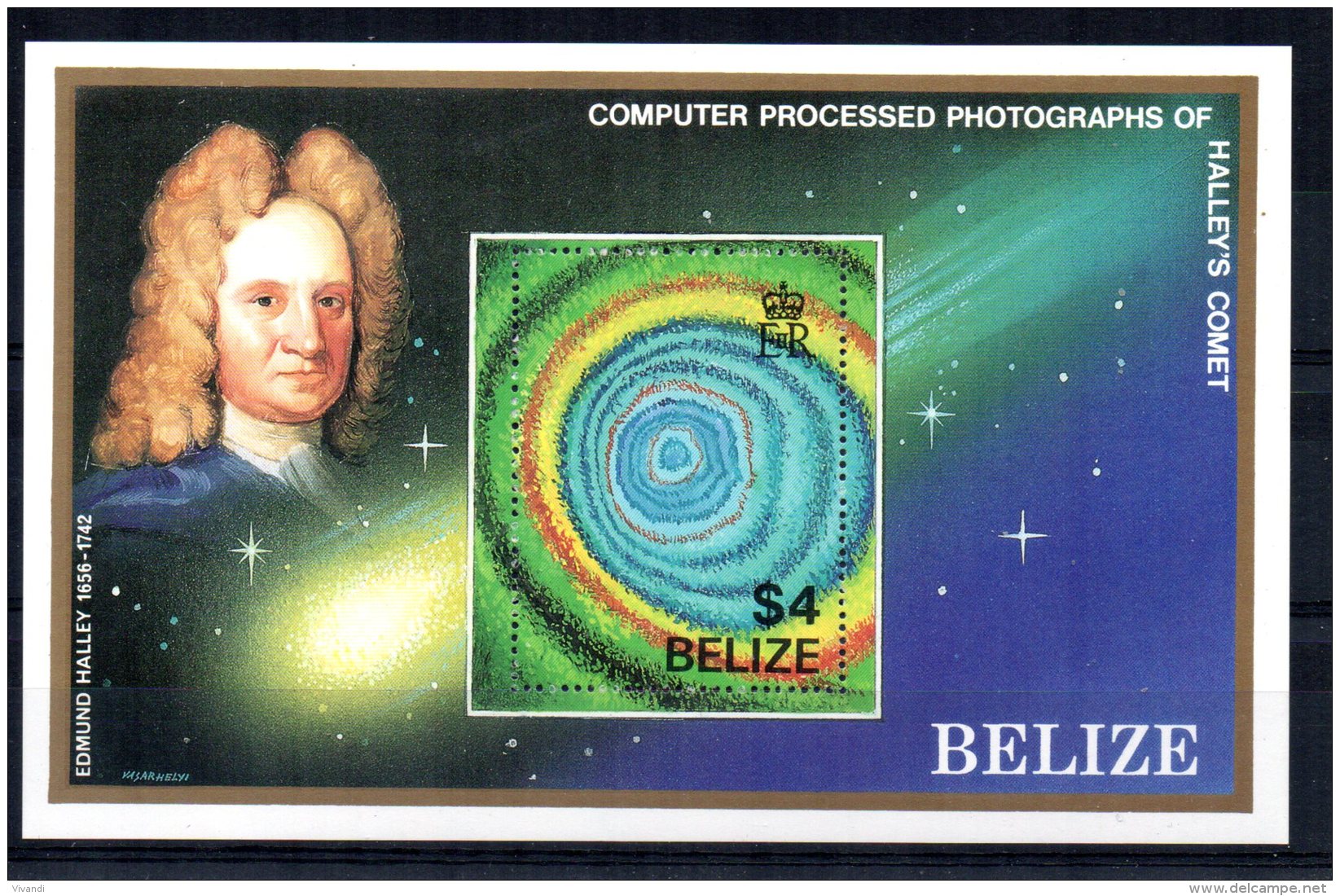 Belize - 1986 - Appearance Of Halley's Comet Miniature Sheet - MNH - Belize (1973-...)