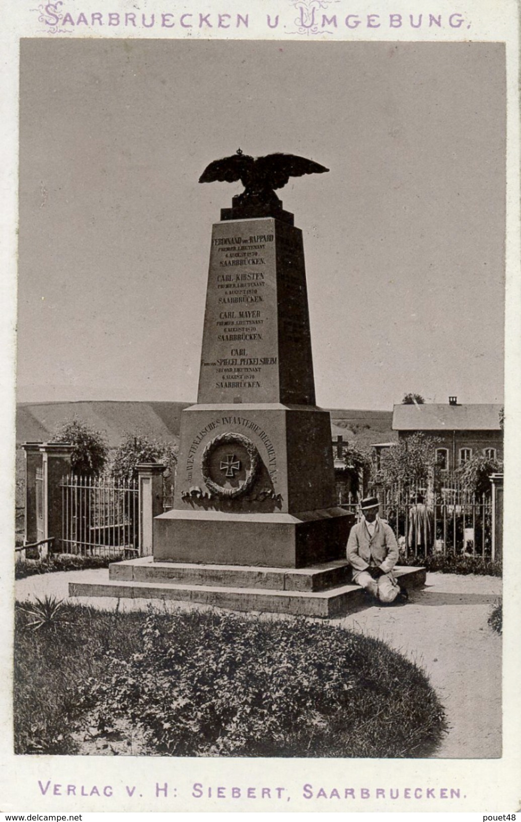 Photo  - CDV - SAARBRUCK: Monument élevé Aux Soldats Du 9e Régiment- 1881 - Anciennes (Av. 1900)