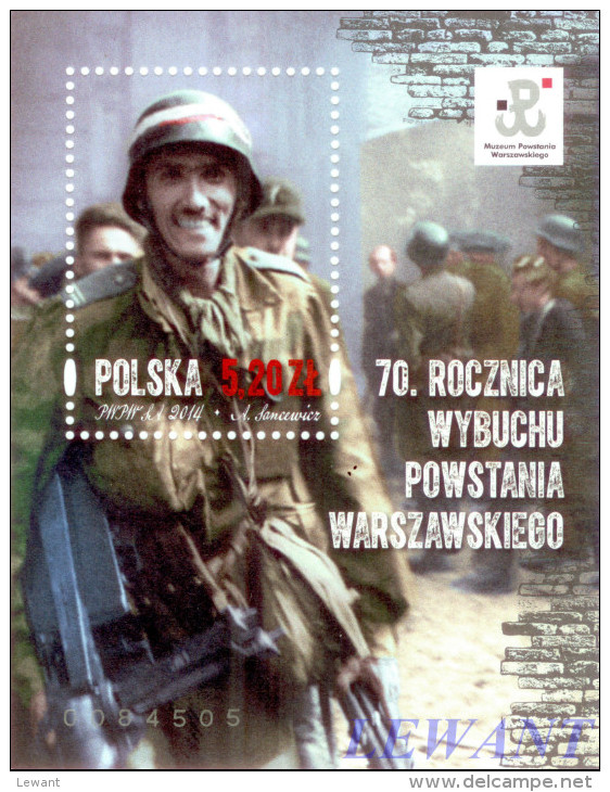 2014.08.01. The 70th Anniversary Of The Warsaw Uprising - MNH - Block - Neufs