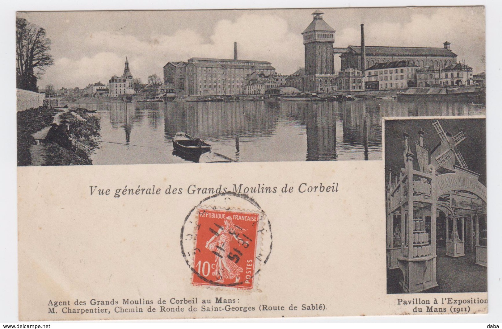 Vue Générale Des Grands Moulins De Corbeil. Pavillon à L'Exposition Du Mans... - Corbeil Essonnes