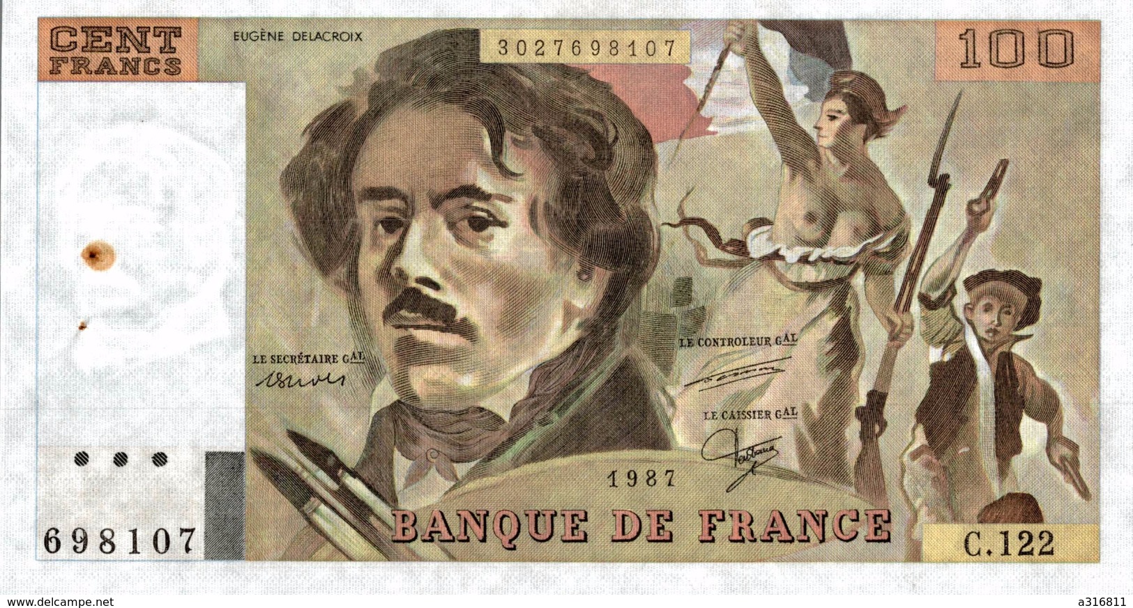 Billet De 100 Francs - 100 F 1978-1995 ''Delacroix''