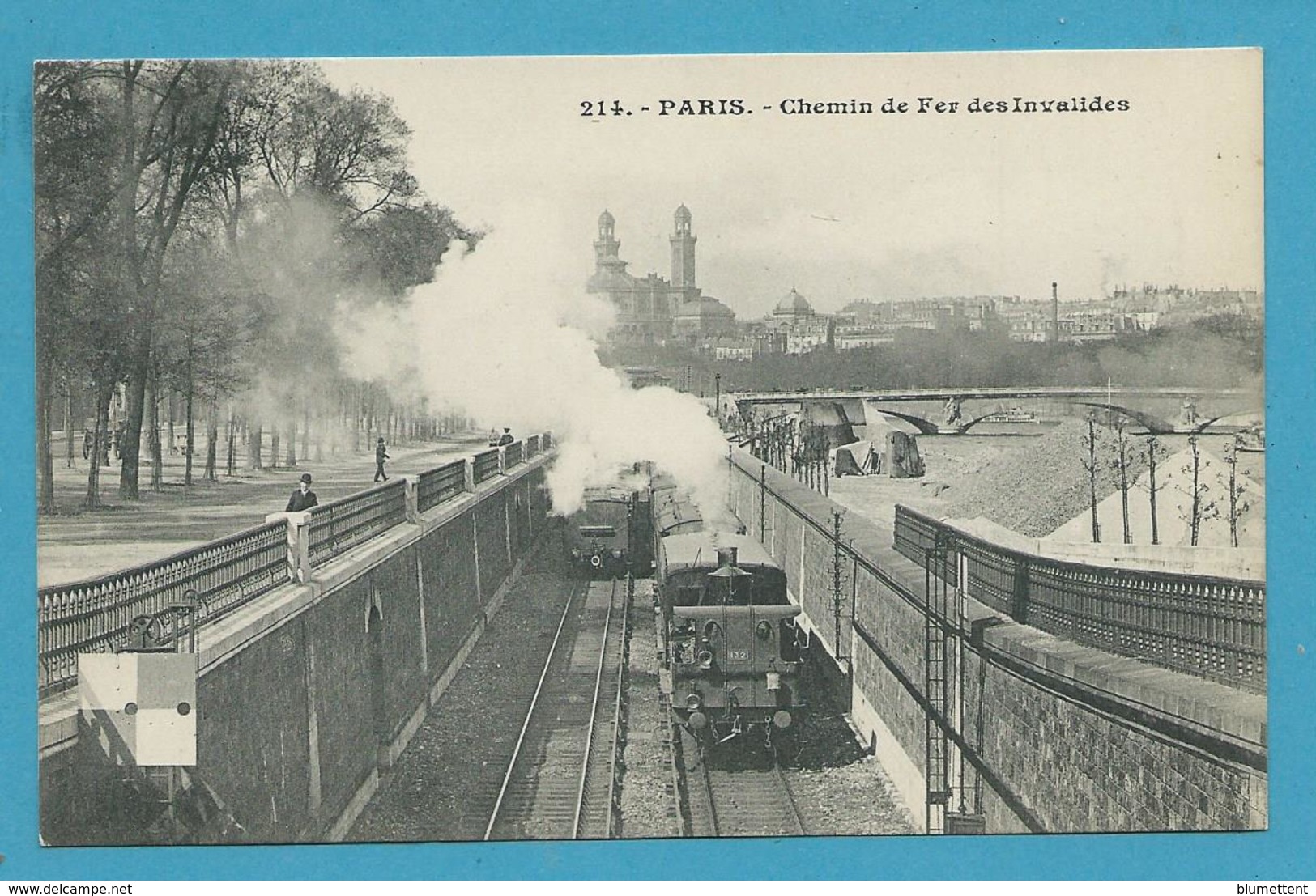 CPA 214 - Chemin De Fer Des Invalides Train PARIS - Openbaar Vervoer