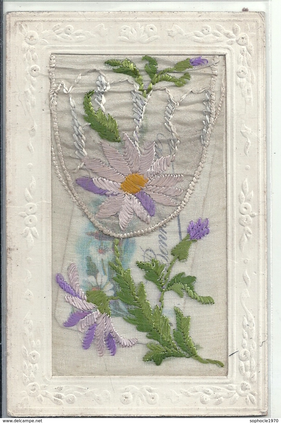 CARTE BRODEE TOP - Sainte Catherine - Fleurs Correspondance - Brodées