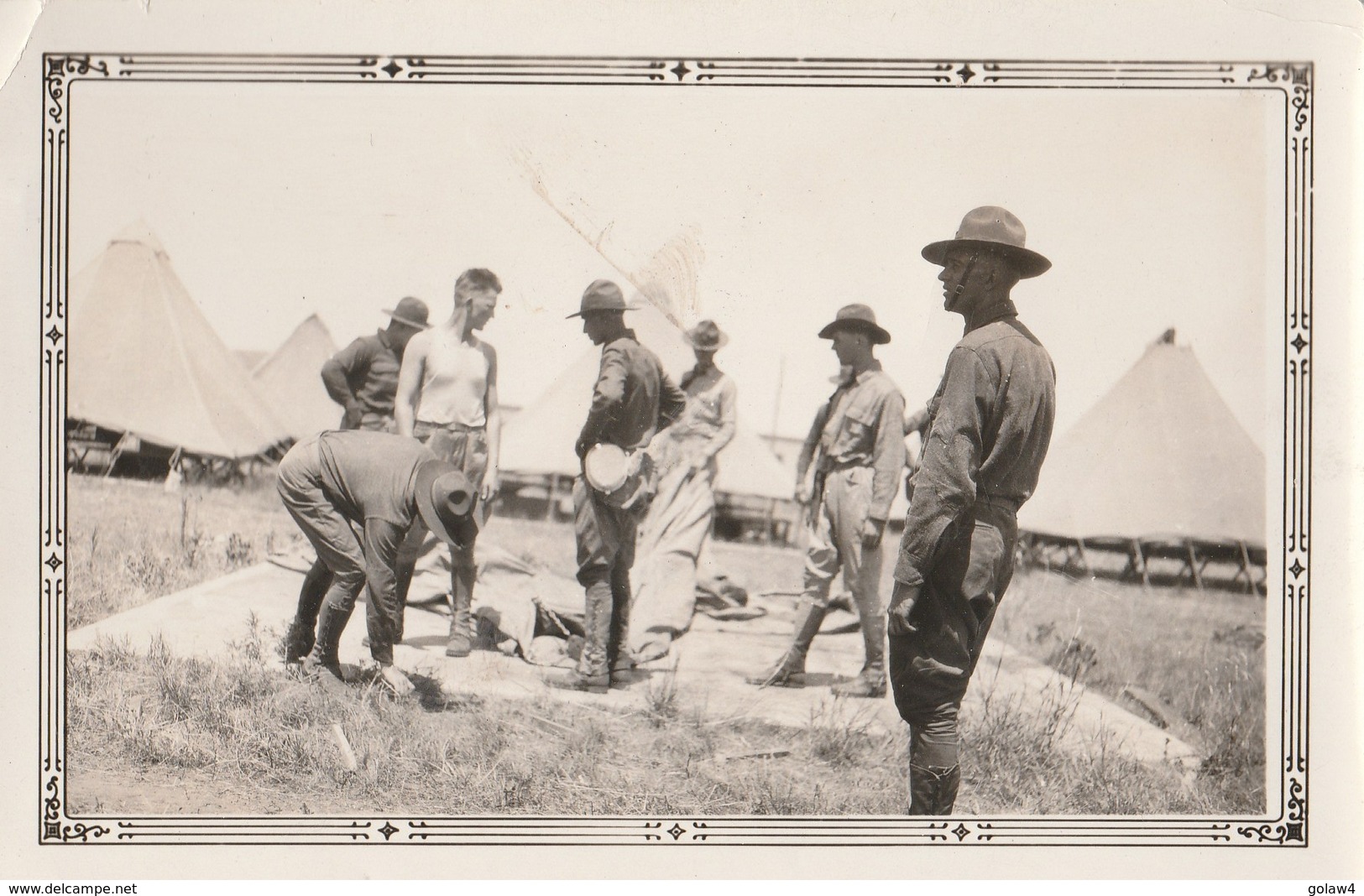 17605# PHOTOGRAPHIE MEMBERS OF WATONGA UNIT OF THE NATIONAL GUARDS AT TRAINING LAST AUGUST OKLAHOMA ETATS UNIS USA - Autres & Non Classés